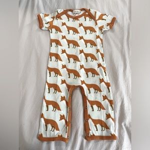 Zebi Baby Organic Cotton Fox Romper - 3-6 Mos